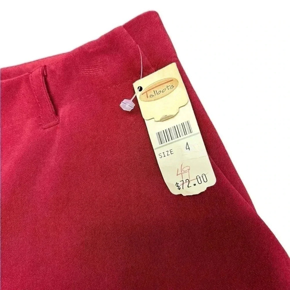 Talbots Brushed Stretch Flannel Trousers Pants Burgundy VTG Sz. 4 NWT - Picture 4 of 10